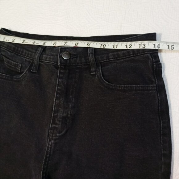 Vibe & Rant High-Waisted Black Denim straight Jeans Womens Size 9W29 Cotton Blen - Picture 5 of 7